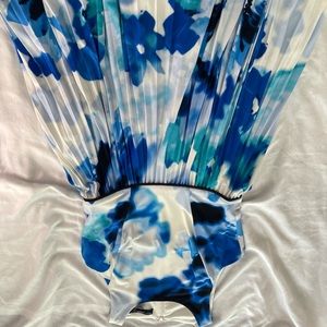 Blue and white dress